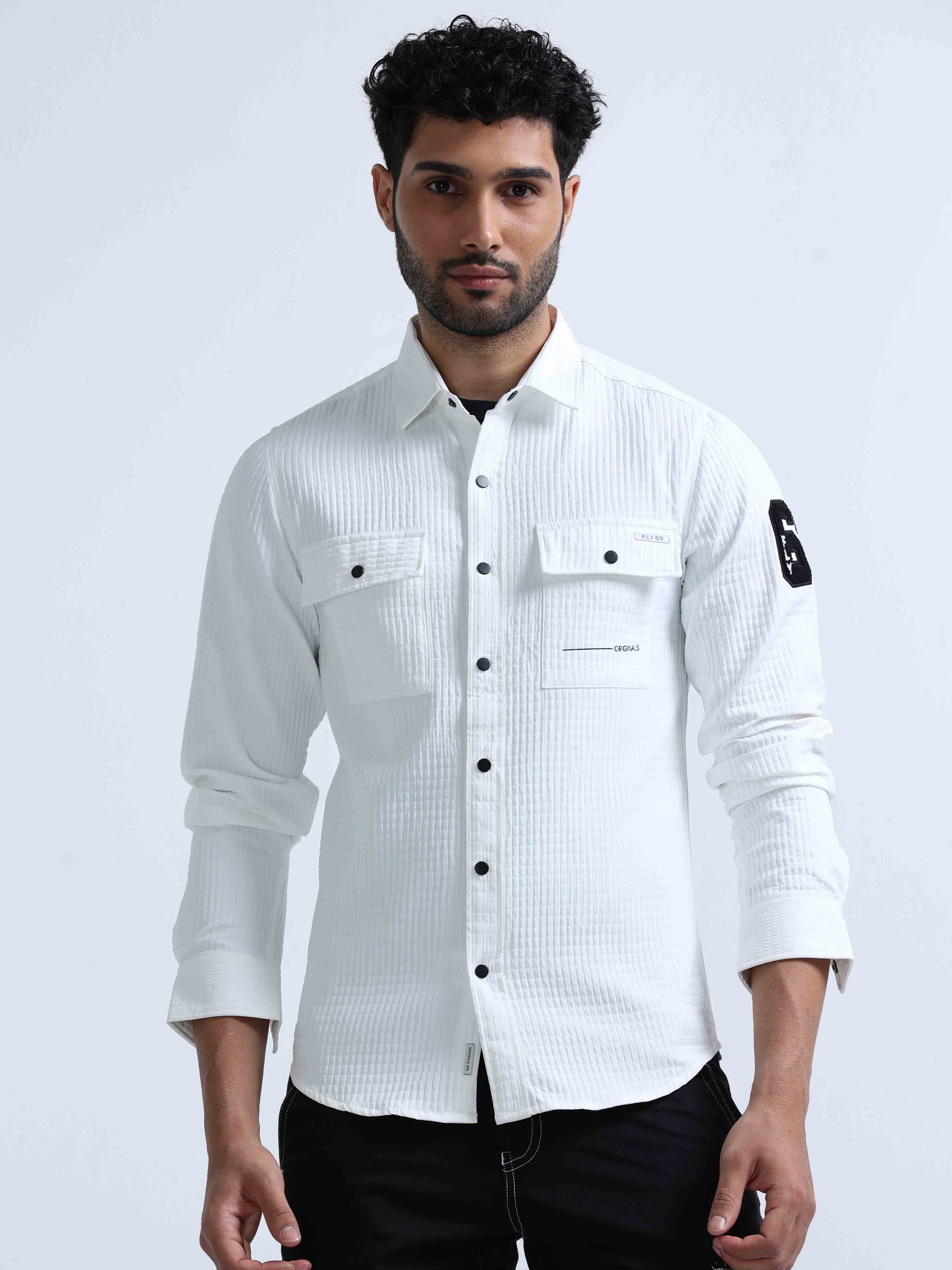 Party Wear Formal Shirt Plain Designer White Denim Shirts at Rs 399 in  Bhopal