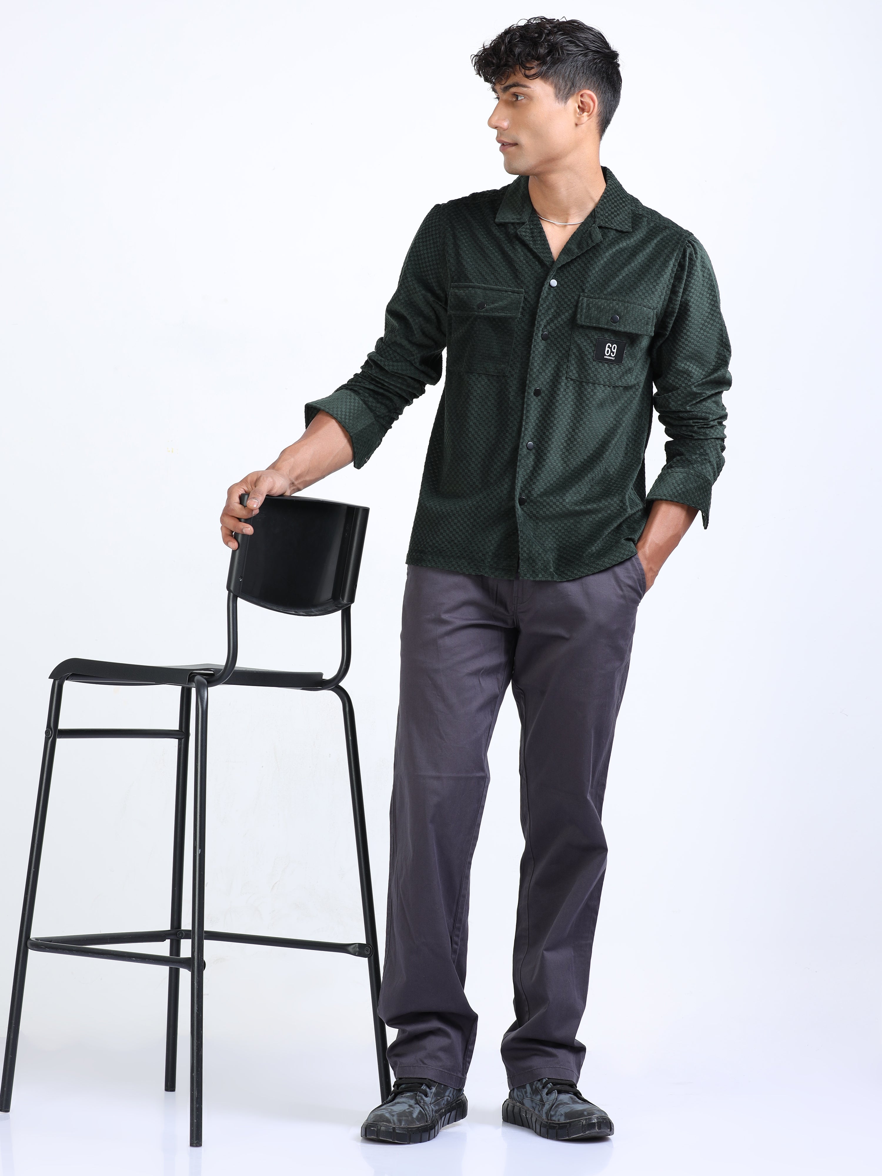 HENICS Men Solid Casual Dark Green Shirt - Buy HENICS Men Solid Casual Dark  Green Shirt Online at Best Prices in India | Flipkart.com